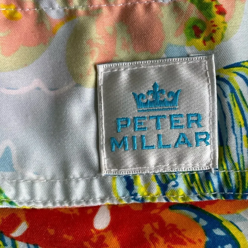 Peter Millar Tropical Fish Men’s Swim Trunks Size Small